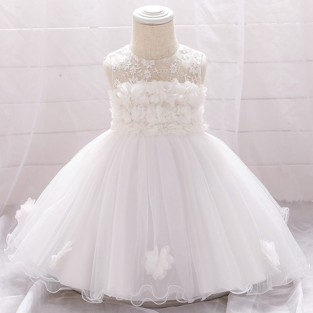 European And American Summer Children's Tube Top Flower Mesh Wedding Dress Pettiskirt Mini merveille