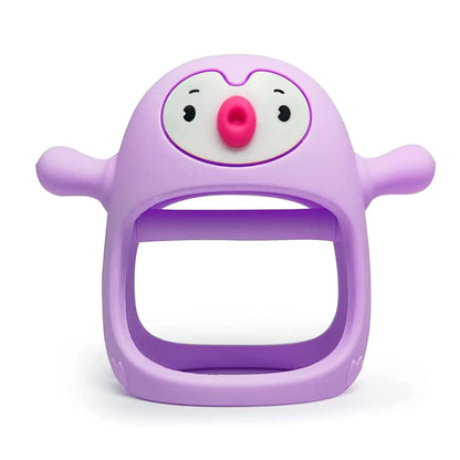 Jouet dentition gant pingouin pour bébé Violet Mini Merveille