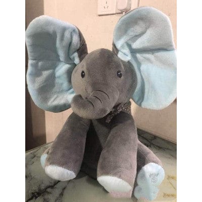 Jouet Musical Eléphant cache-cache pour bébé Gris/Bleu Mini merveille