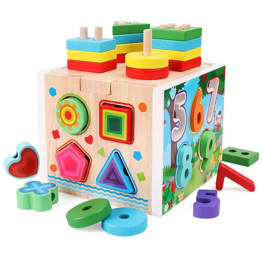 Jouet puzzle cube en bois pour bébé Mini Merveille