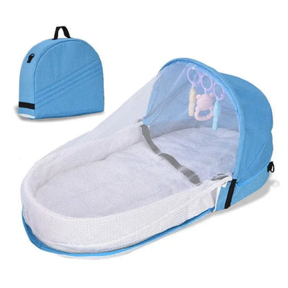 Lit portable pour bébé avec moustiquaire Bleu Mini Merveille