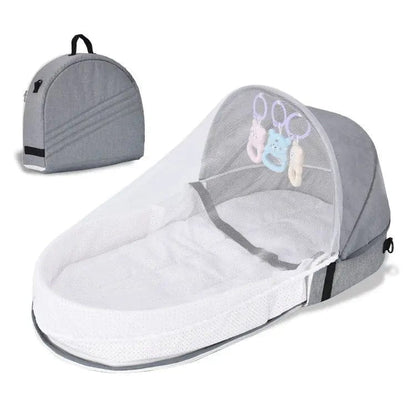 Lit portable pour bébé avec moustiquaire Gris Mini Merveille