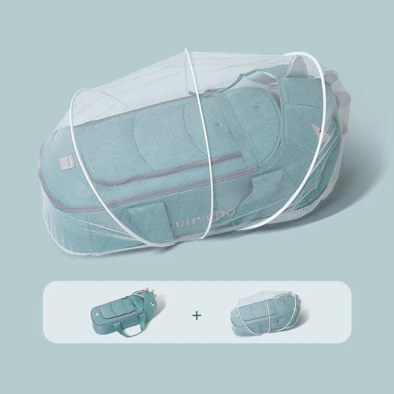 Lit portable pour bébé Bleu avec moustiquaire Mini Merveille