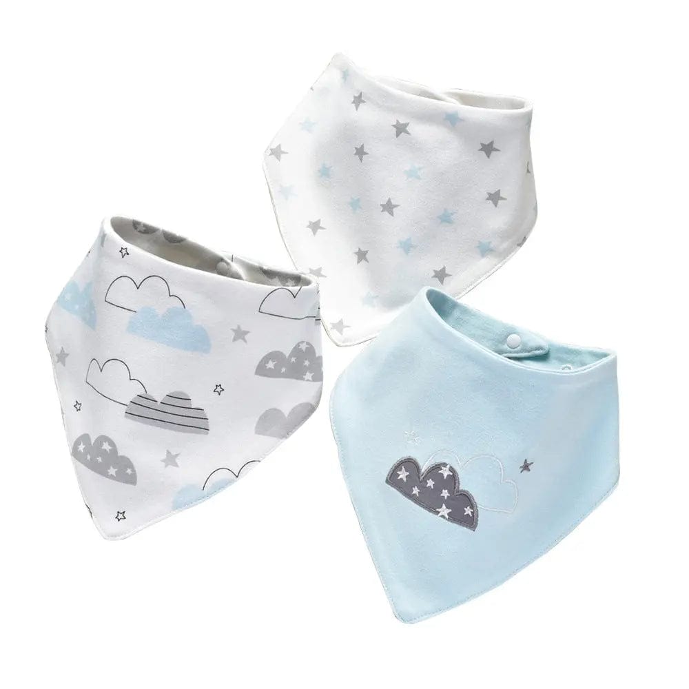 Lot de 3 bavoirs naissance Nuages Mini merveille