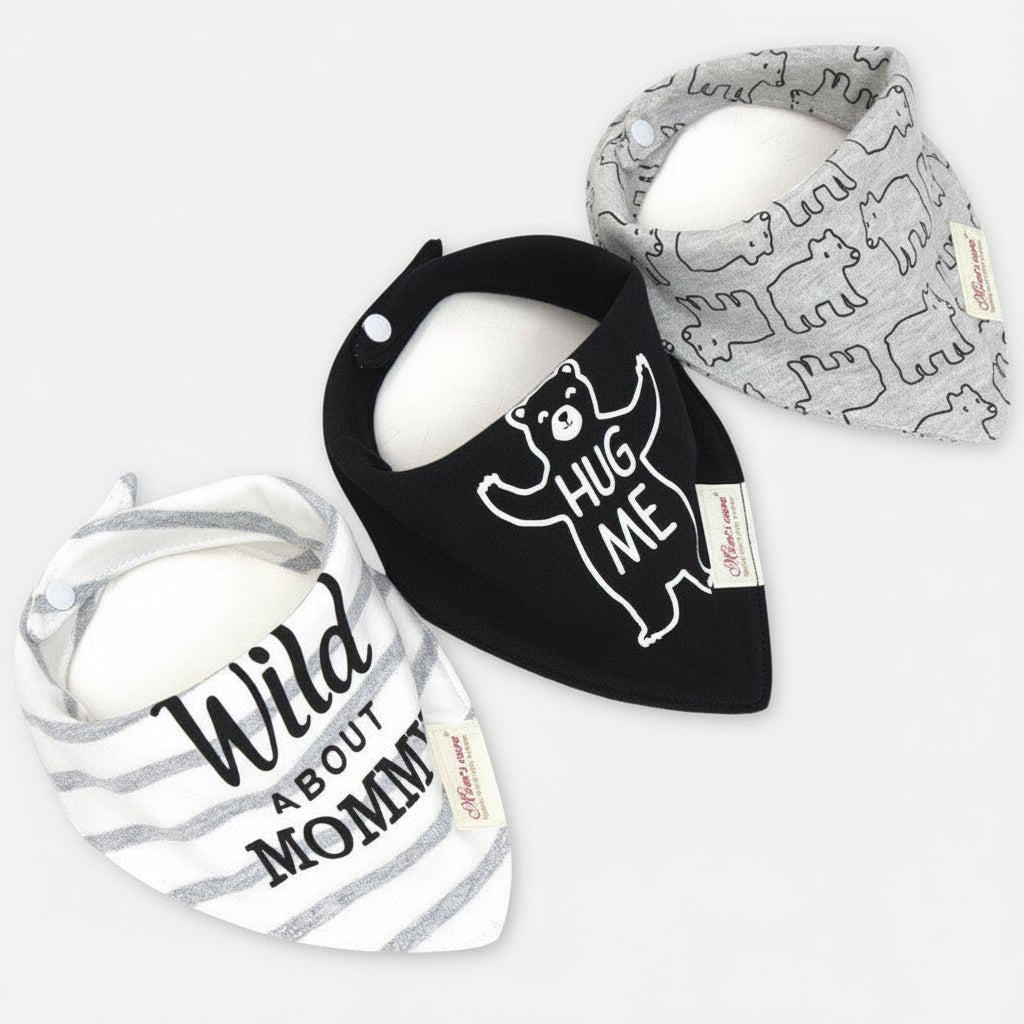 Lot de 3 bavoirs pour bébé - Mini merveilleCJWJYEYE02238-Style1