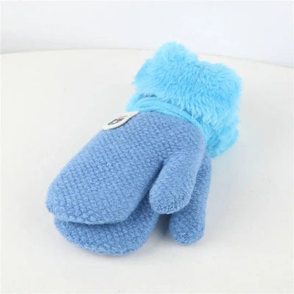 Moufles en Laine Enfant Bleu ciel Mini Merveille