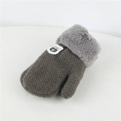 Moufles en Laine Enfant Gris Mini Merveille