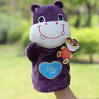 Peluche marionnette animaux Hippopotame violet Mini Merveille