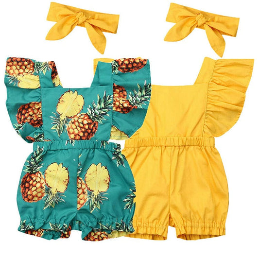 Pineapple print baby romper Mini merveille