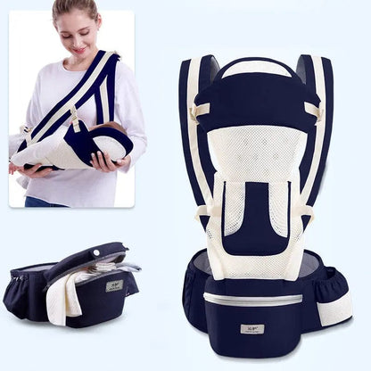 Porte bébé Ergonomique 3-en-1 Bleu Marine Mini merveille