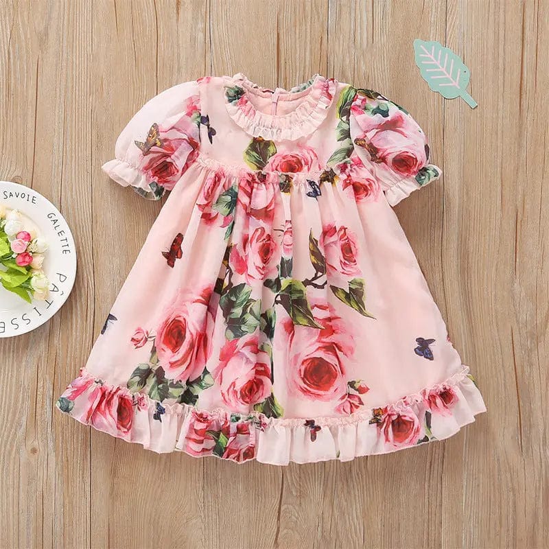 Robe à fleurs de rose pour bébé Mini Merveille