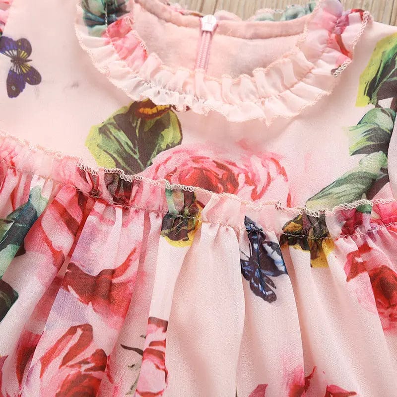 Robe à fleurs de rose pour bébé Mini Merveille