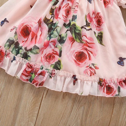 Robe à fleurs de rose pour bébé Mini Merveille