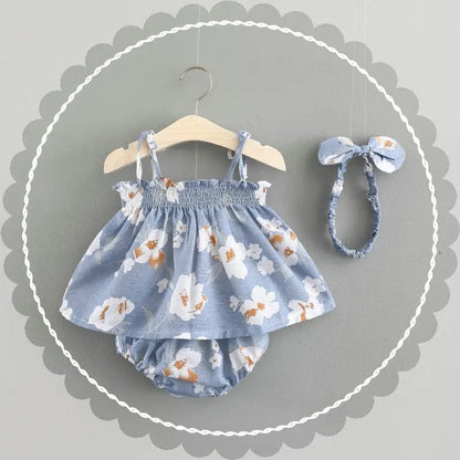 Robe à fleurs pour bébé Bleu / 0-6 mois Mini merveille