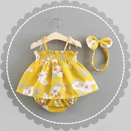 Robe à fleurs pour bébé Jaune / 0-6 mois Mini merveille