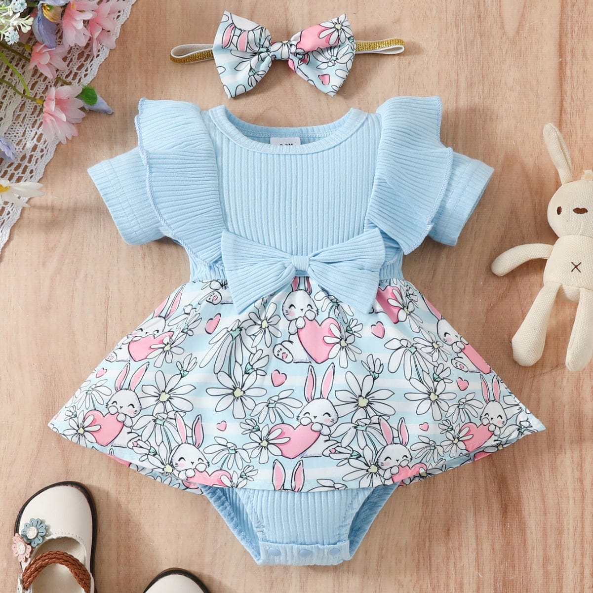 Robe Bébé Fille Bleu / 0-3 mois Mini merveille