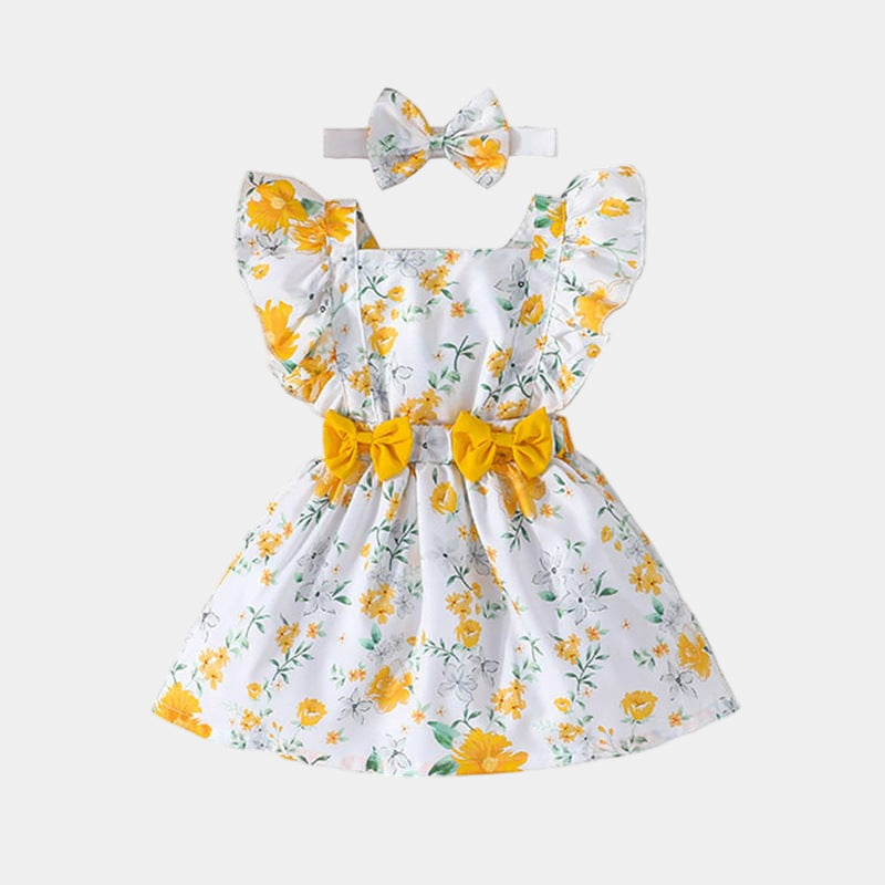 Robe d'été et nœud pour bébé