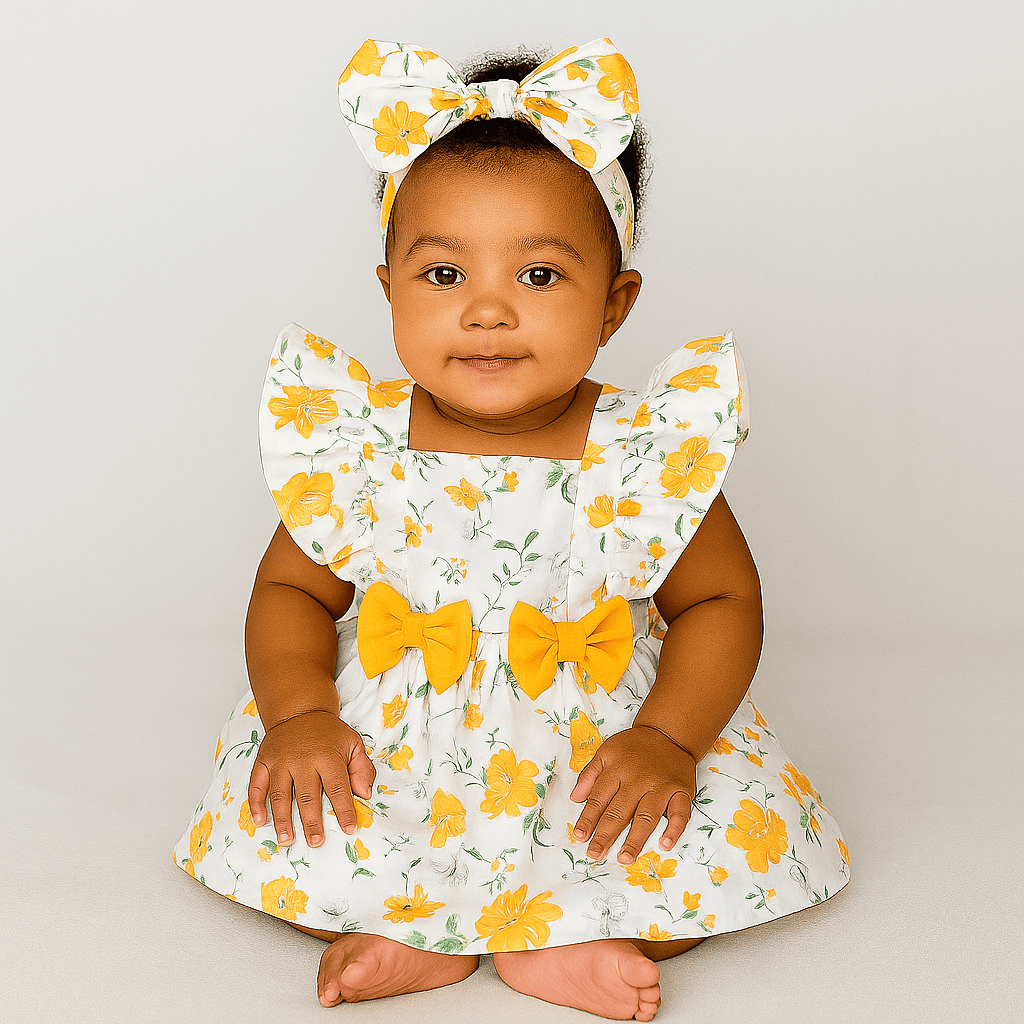 Robe d'été et nœud pour bébé