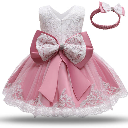 Robe de Cérémonie pour Bébé 18-24 mois / Rose Pâle Mini merveille