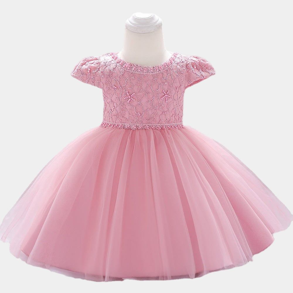 Robe tutu tulle en maille de princesse en dentelle Mini merveille