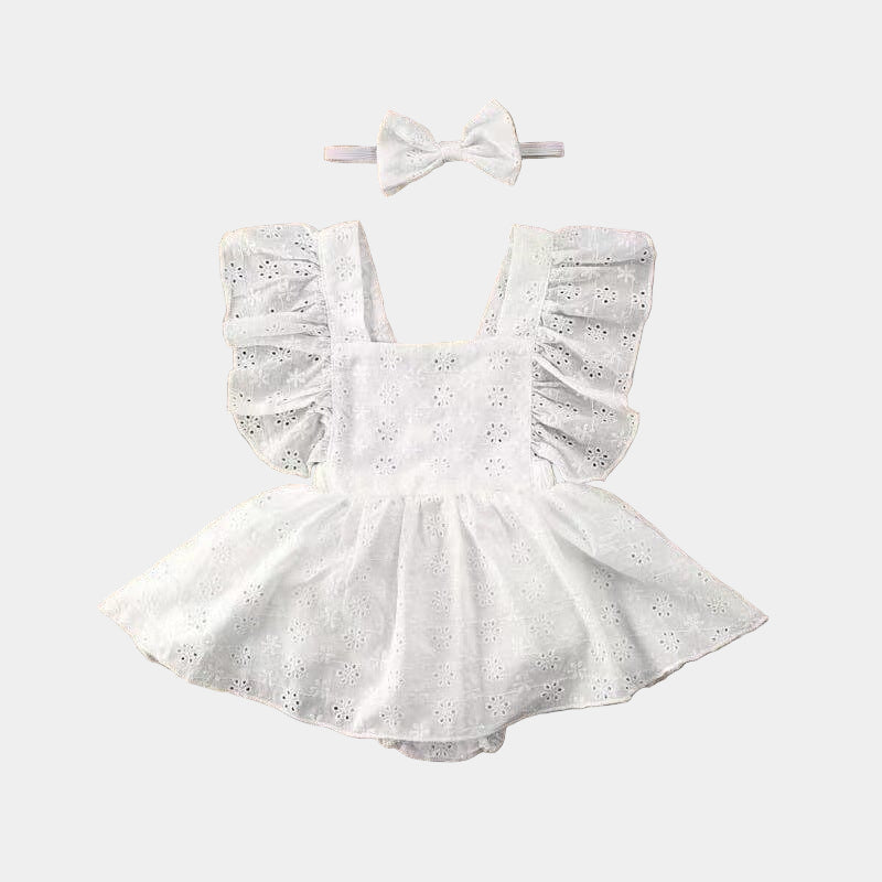 Robe et bandeau pour bébé 0-6 mois Mini merveille