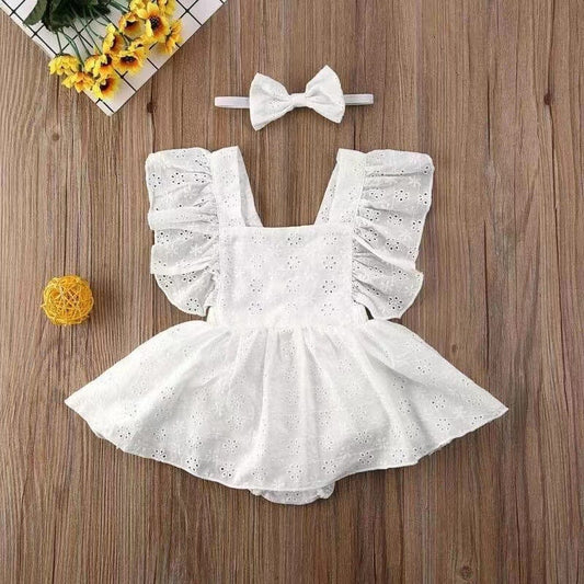 Robe et bandeau pour bébé 0-6 mois Mini merveille