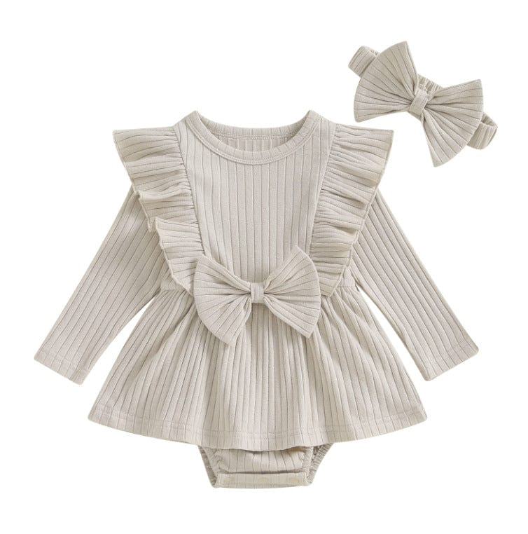 Robe et bandeau pour bébé Blanc / 0-3 mois Mini merveille