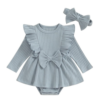 Robe et bandeau pour bébé Bleu / 0-3 mois Mini merveille