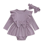 Robe et bandeau pour bébé Violet / 0-3 mois Mini merveille