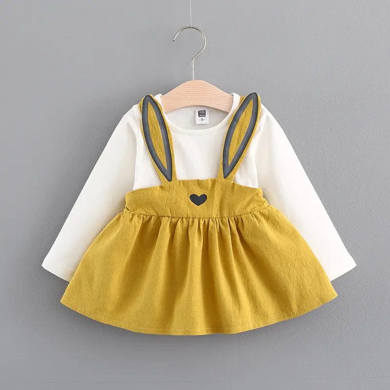 Robe lapin manches longues pour bébé Jaune / 0-6 mois Mini merveille