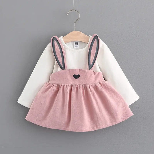 Robe lapin manches longues pour bébé Rose / 0-6 mois Mini merveille