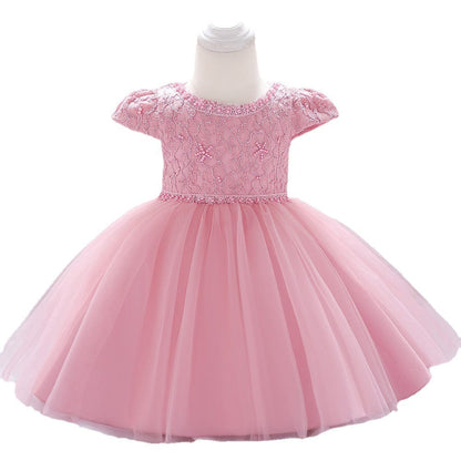 Robe tutu tulle en maille de princesse en dentelle Mini merveille