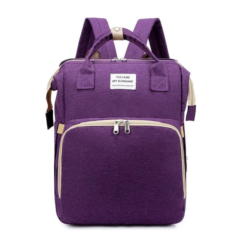 Sac à Dos à Langer avec Lit Bébé Mauve Mini Merveille