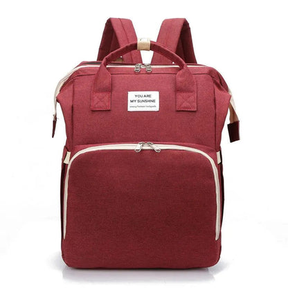 Sac à Dos à Langer avec Lit Bébé Rouge Mini Merveille