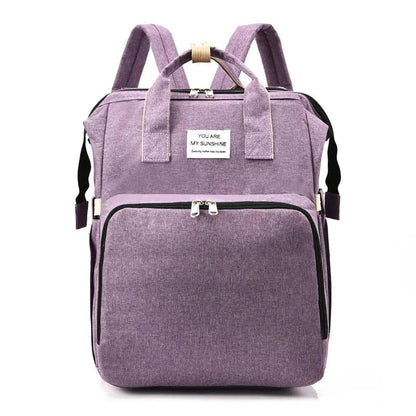 Sac à Dos à Langer avec Lit Bébé Violet Mini Merveille