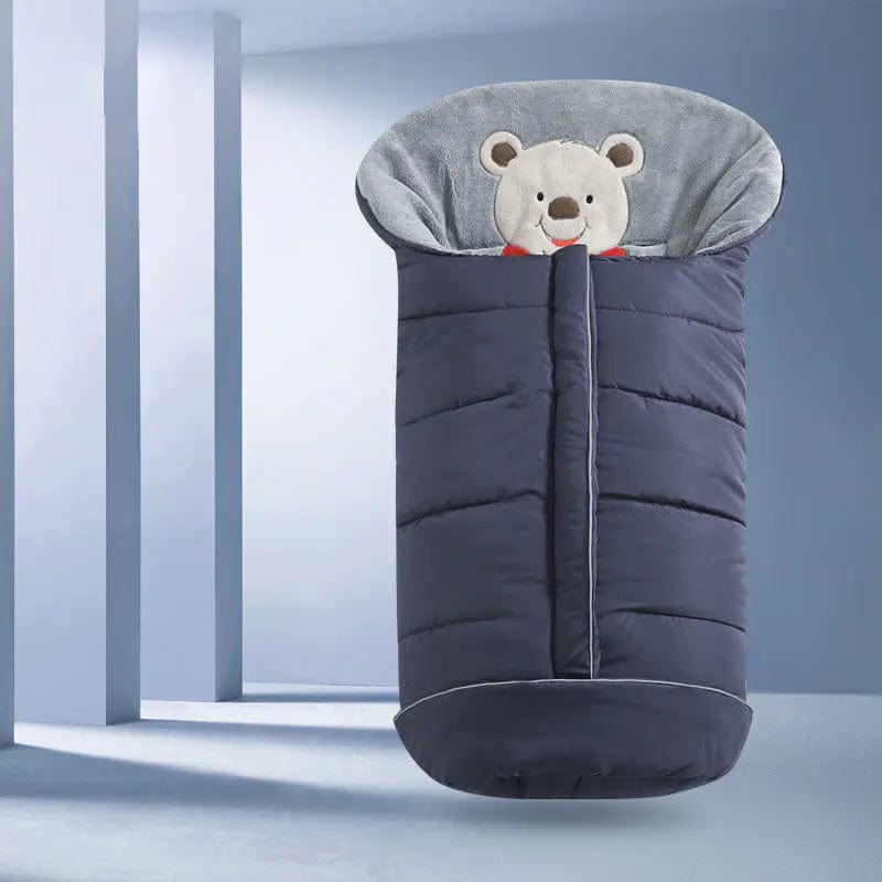 Sac de couchage nounours pour poussette Bleu marine Mini Merveille