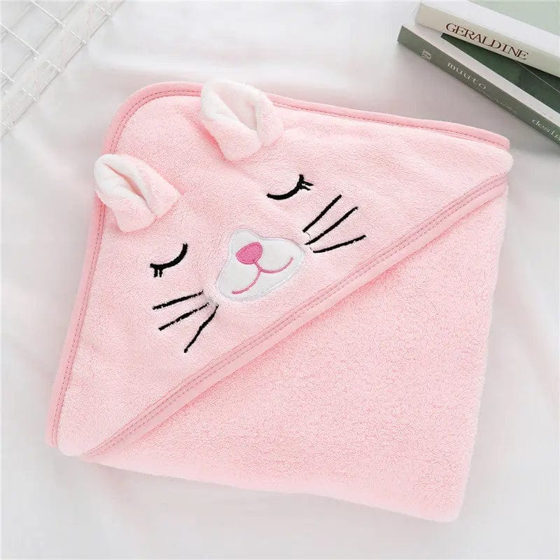 Serviette à capuche animaux pour bébé Chat Mini Merveille