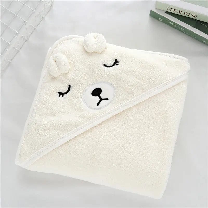 Serviette à capuche animaux pour bébé Ourson Mini Merveille