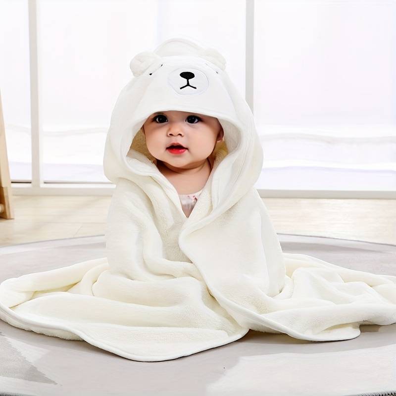 Serviette à capuche animaux pour bébé Ourson Mini Merveille