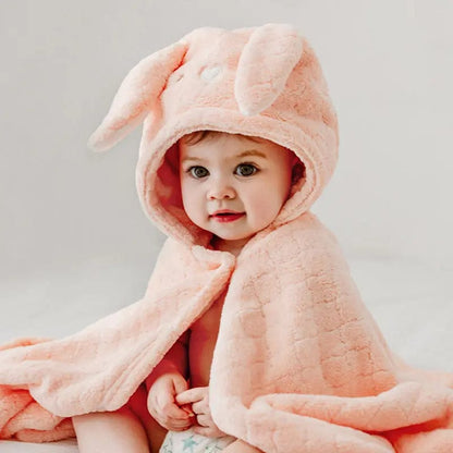 Serviette de bain animaux pour bébé Lapin Mini Merveille