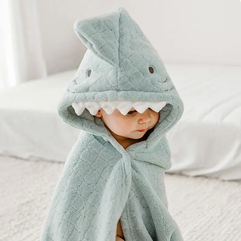 Serviette de bain animaux pour bébé Requin Mini Merveille