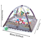 Tapis d’éveil bébé avec arches, jouets suspendus et filet de sécurité