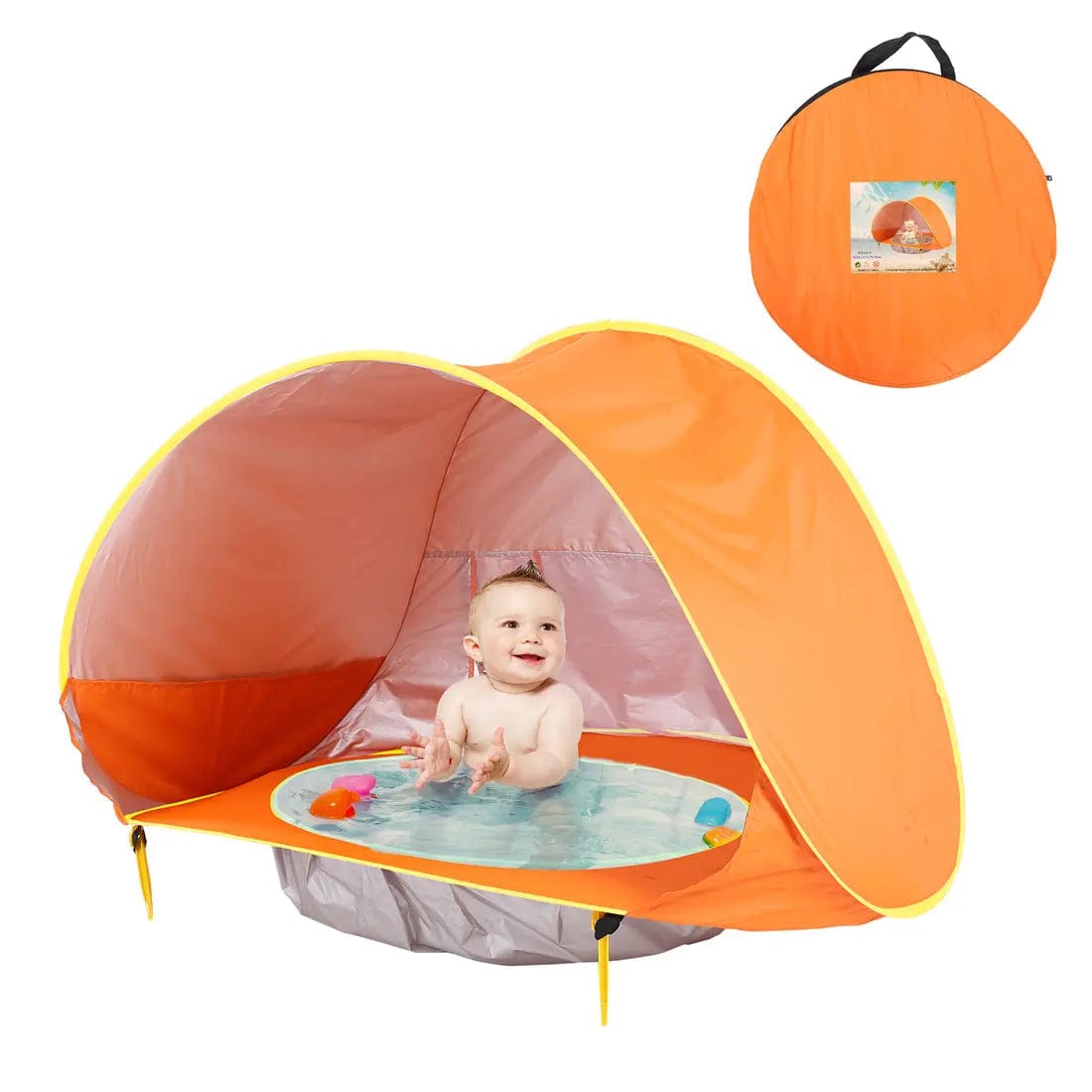 Tente de plage pour bébé Orange Mini Merveille