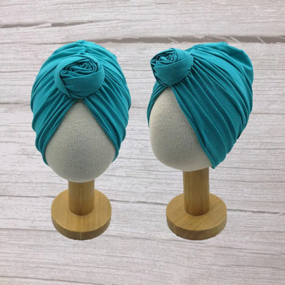 Turban à nœud  pour bébé Bleu Mini Merveille