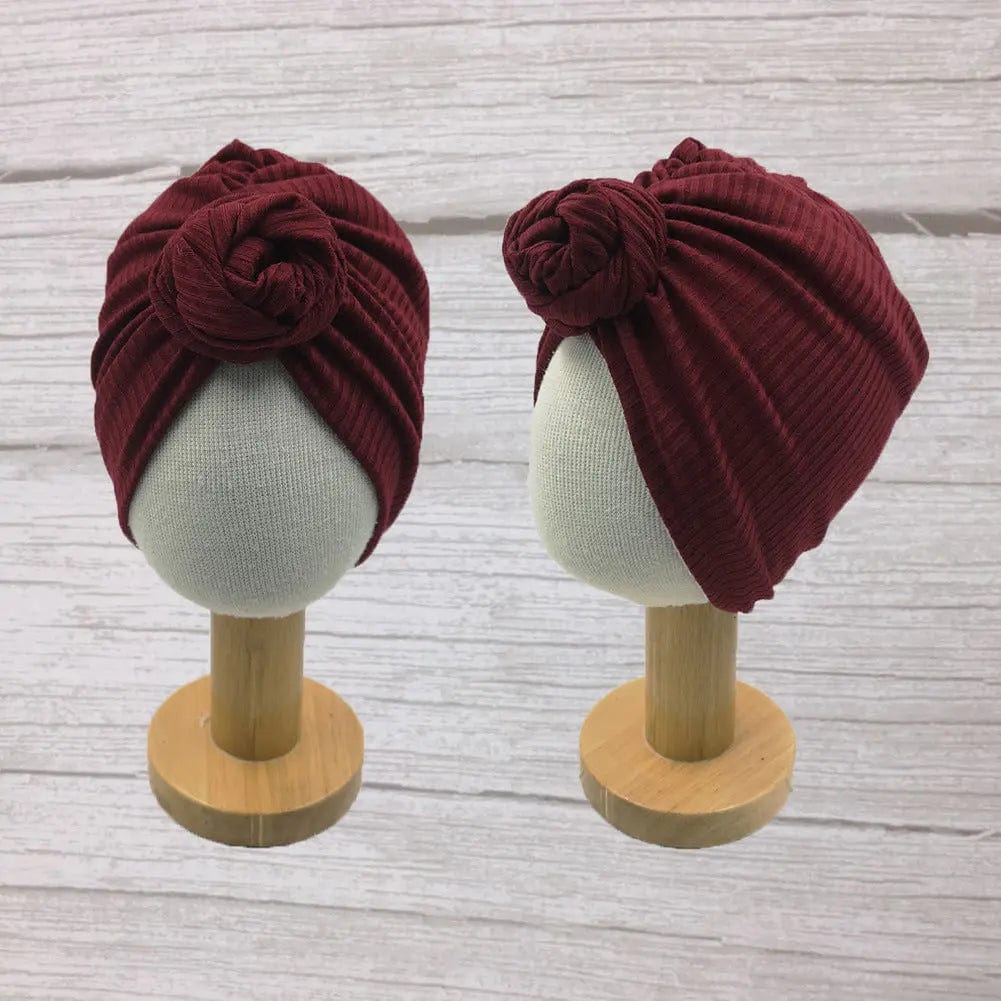 Turban à nœud  pour bébé Bordeaux Mini Merveille