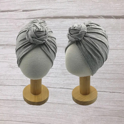 Turban à nœud  pour bébé Gris Mini Merveille